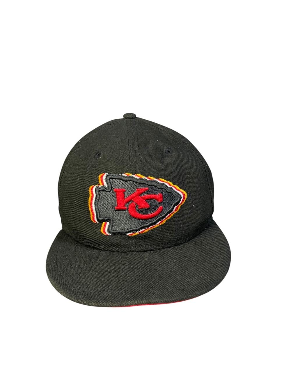 New Era NFL Kansas City Chiefs Black Fitted Hat Size-7 1/8